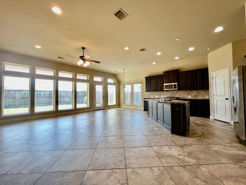 Kitchen open to the family room