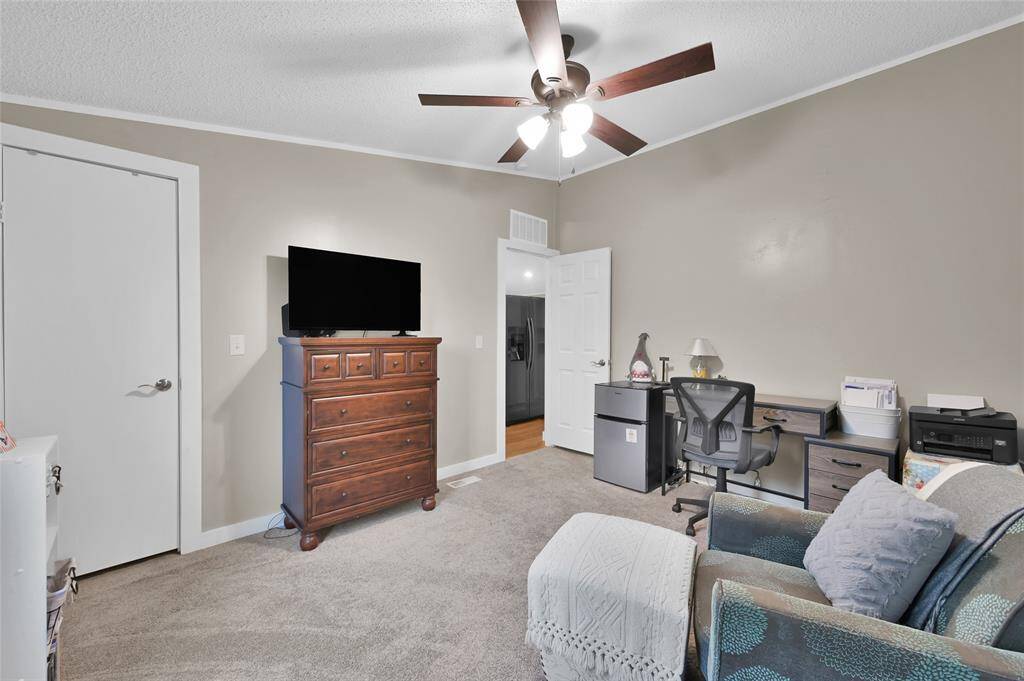 Another view of the bedroom with great closet space.