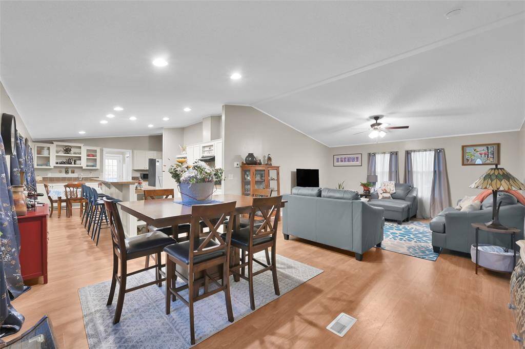 Plenty of open space for multiple seating areas.