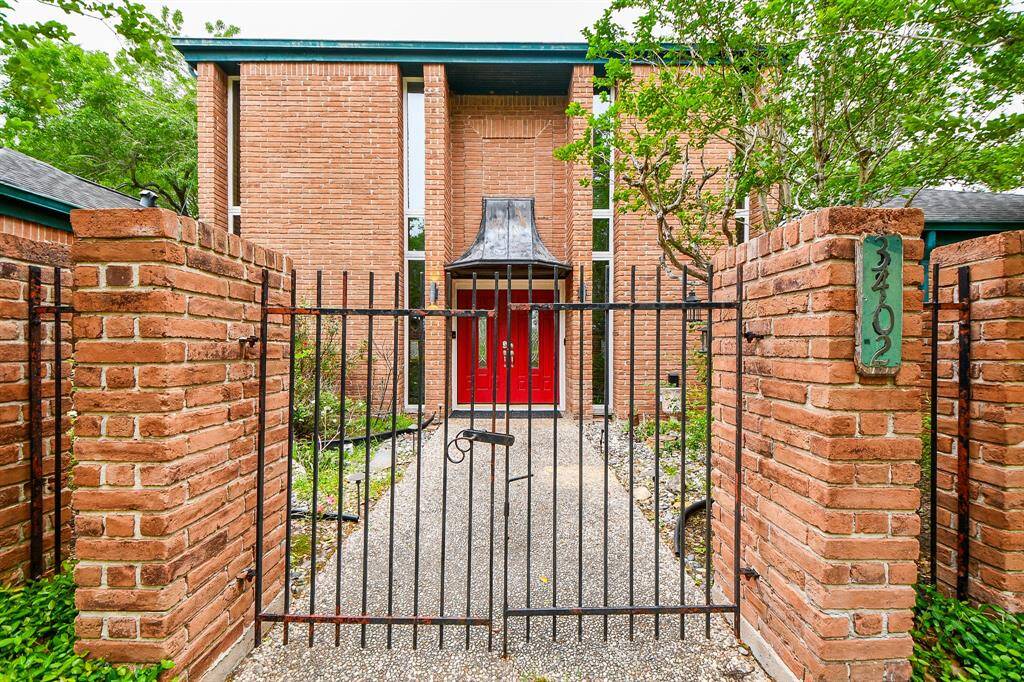 Gated front courtyard. Let's head inside now
