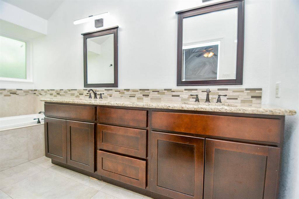 The Primary Bath has double sinks so everyone can get ready at the same time if needed.