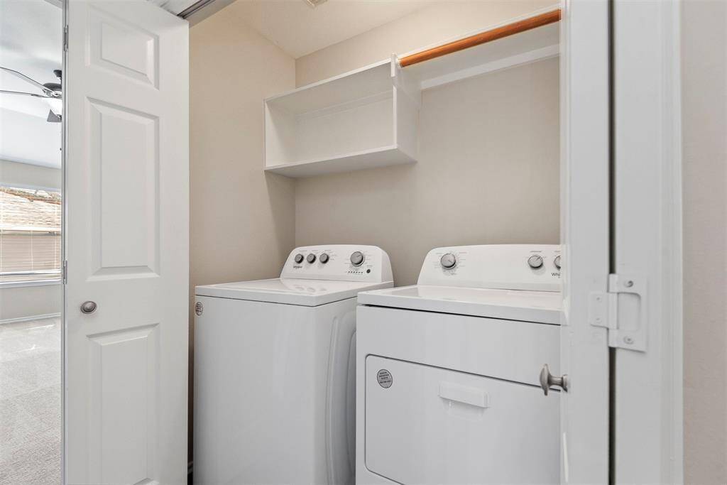 Washer and dryer located on the second floor