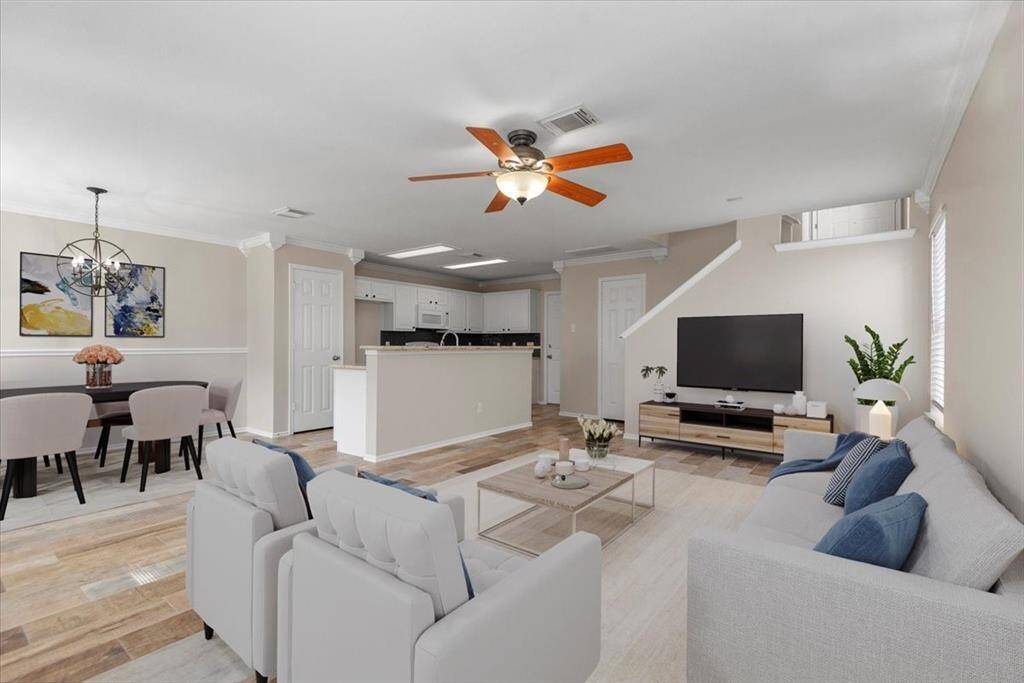 VIRTUALLY STAGED living and dining room!