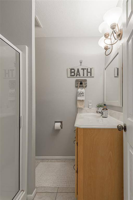 Hall bath room has shower.