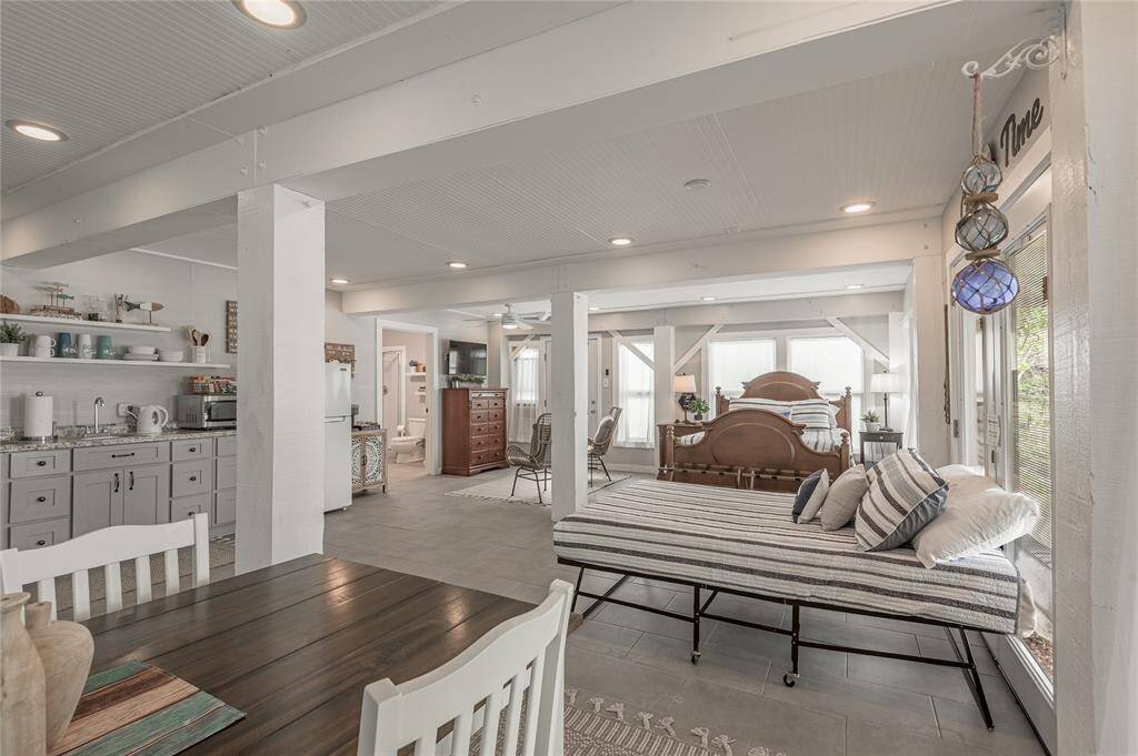 The down stairs was being used as an airbnb.  There is plenty of space for guest and family.