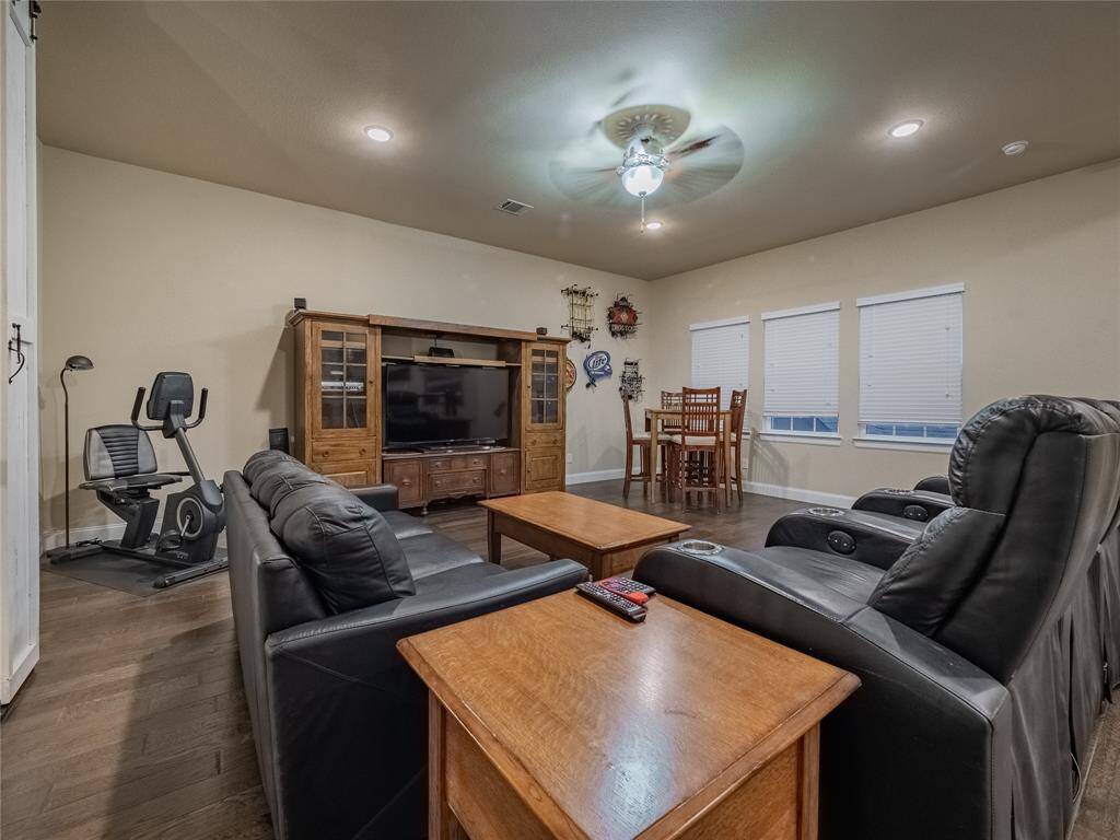 Game room in loft, very large windows for natural light