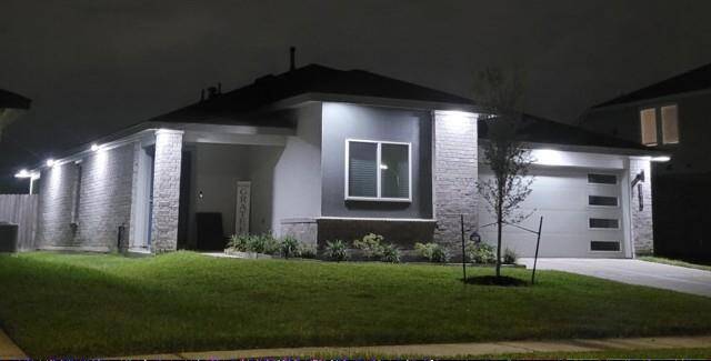 Enhanced soffit lighting for a modern, elegant touch.