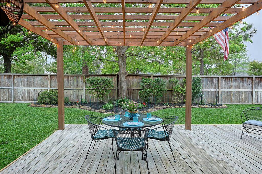 Enjoy breakfast under the quaint pergola