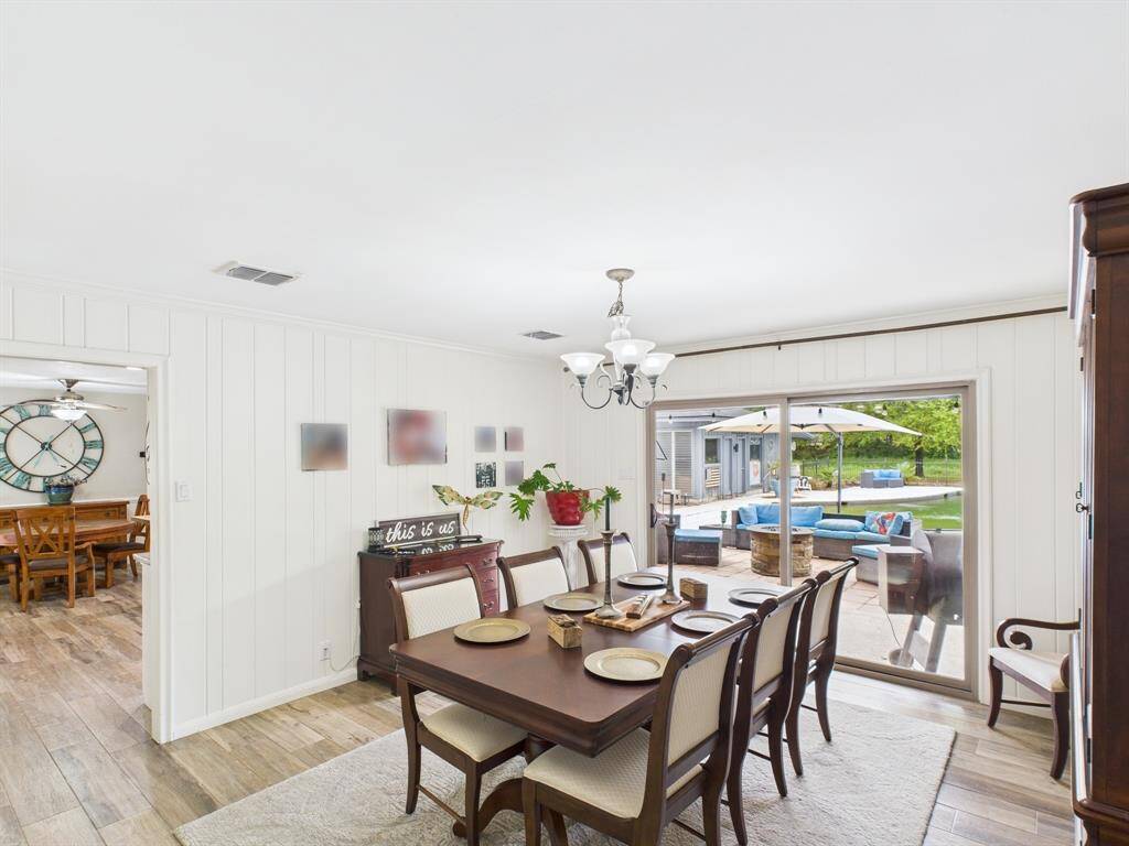 Dining Room with slider out to covered patio!