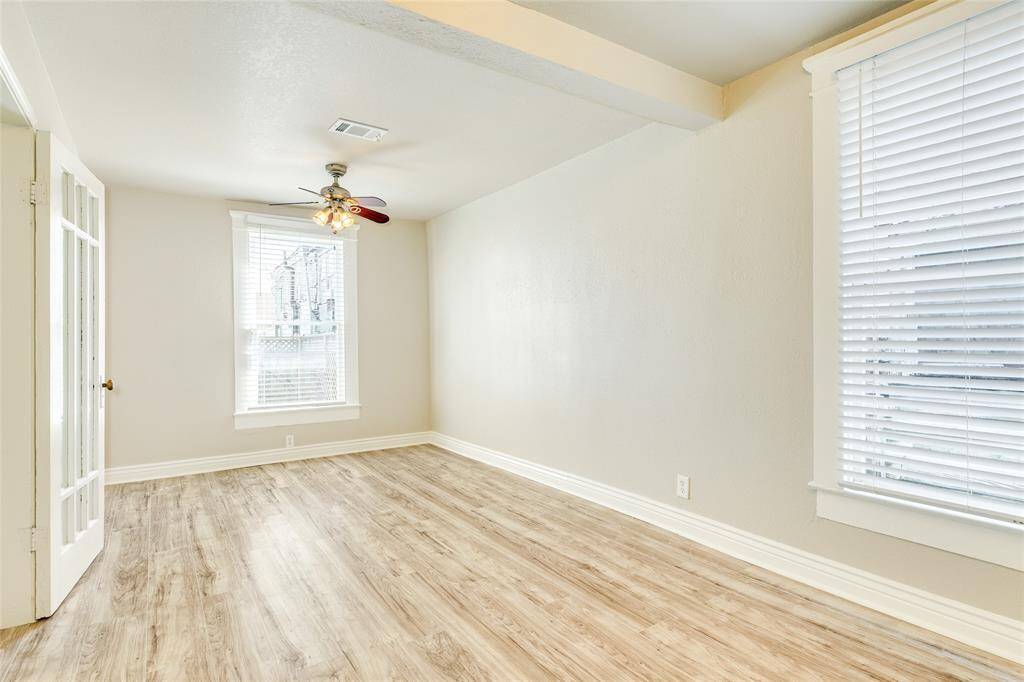 Back bedroom with new floors.