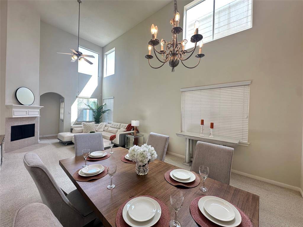 Formal dining opens to living room