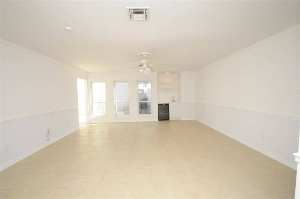 Spacious open-concept living and dining area.