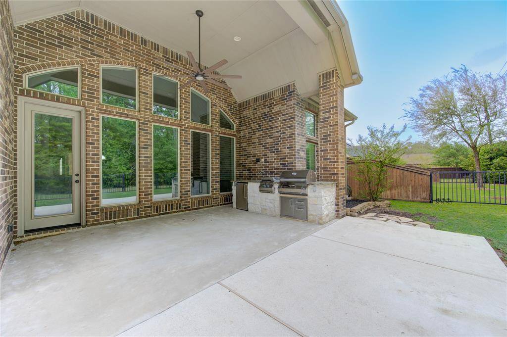 Large extended, covered back patio