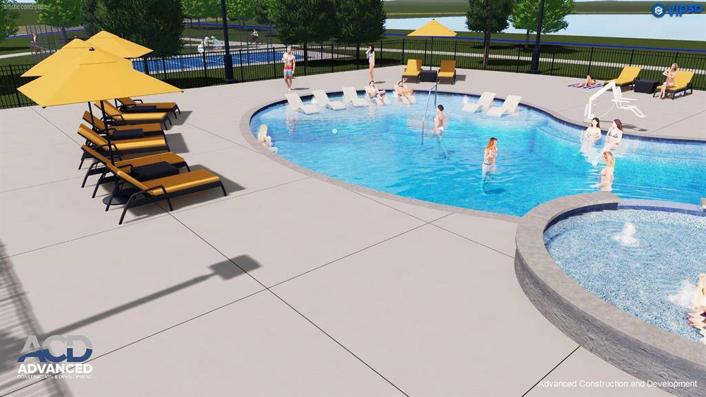 Whether you’re taking a refreshing dip, soaking up the sun, or enjoying the tranquil ambiance, the pool area offers a luxurious retreat right in your community.