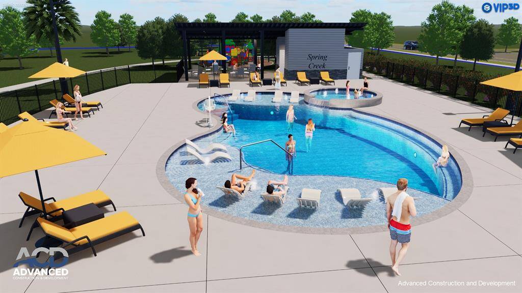 The sparkling resort-style pool, ample lounge seating, and shaded areas for relaxation, this space is perfect for unwinding or socializing with neighbors.