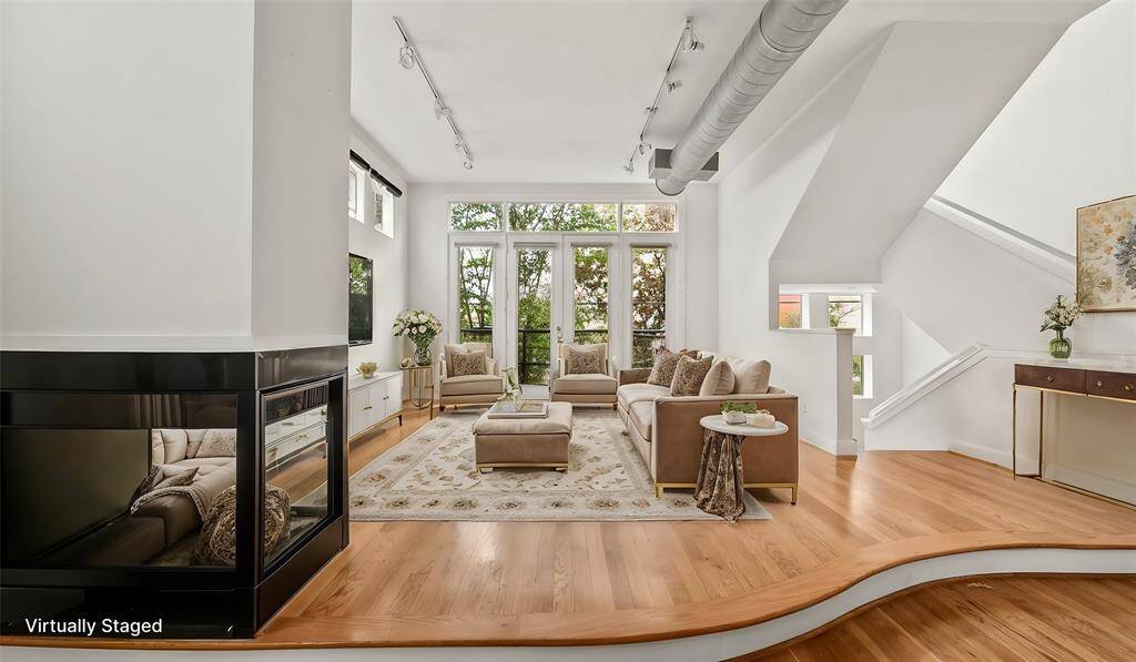 Virtually stage living room