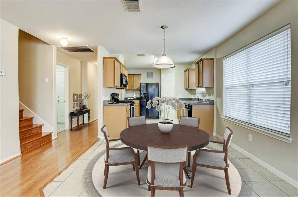 Enjoy URBAN breakfast at its finest on 24631 Cornell Park. Admire the original wooden stairs that go to the second floor. The photo does not show the new refrigerator .