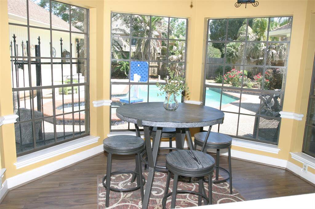 Breakfast Nook overlooking backyard.