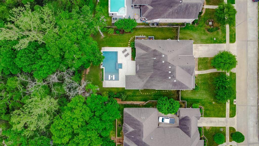 Even with the impressive backyard upgrades, an aerial view reveals that there’s still plenty of lush greenspace remaining—perfect for play, gardening, or future additions.