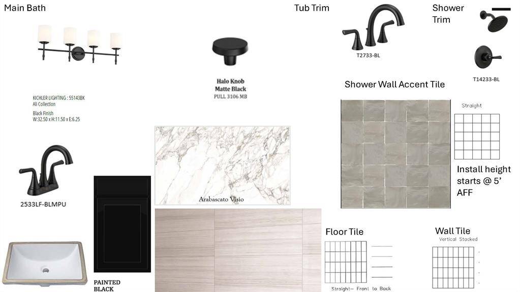 Main Bath Selections