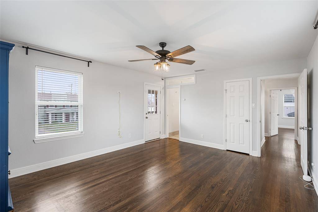 The generously sized primary suite is perched on the second floor with access to a balcony!