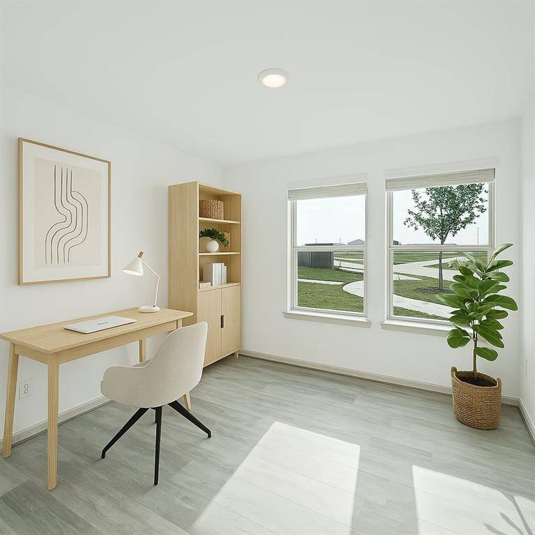 Virtually staged for future vision of the room - Good size for in-house study