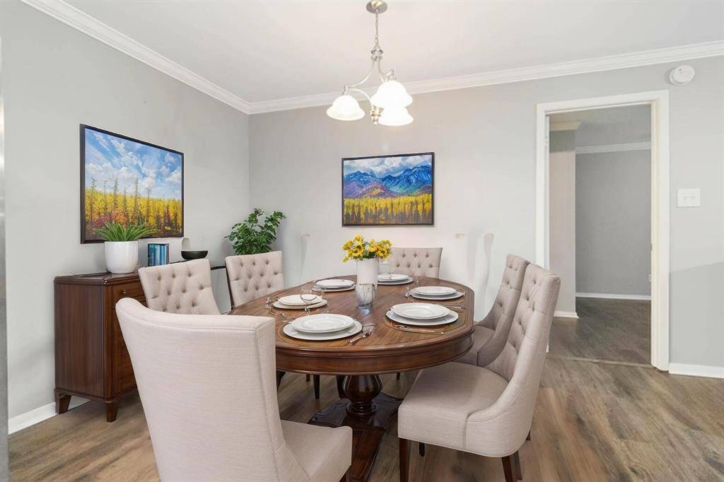 Kitchen offers updated stainless steel appliances.
