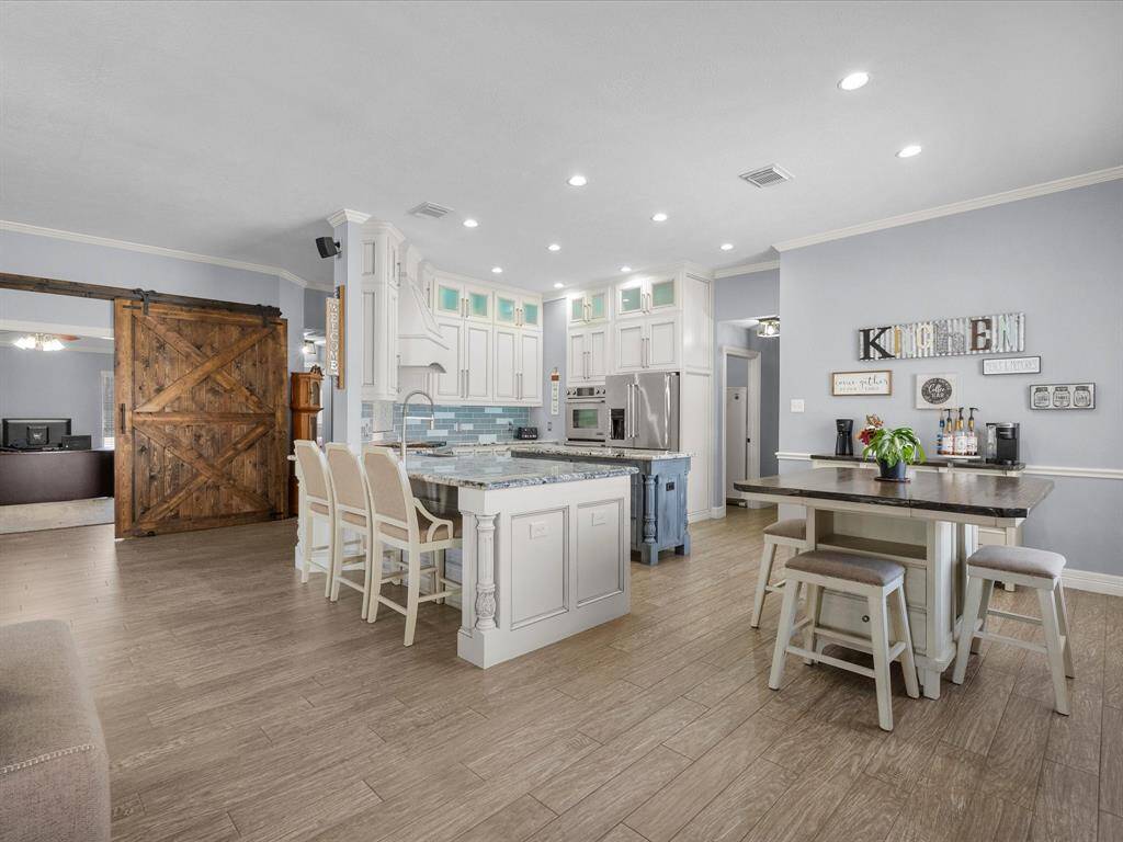 Custom kitchen and breakfast bar.