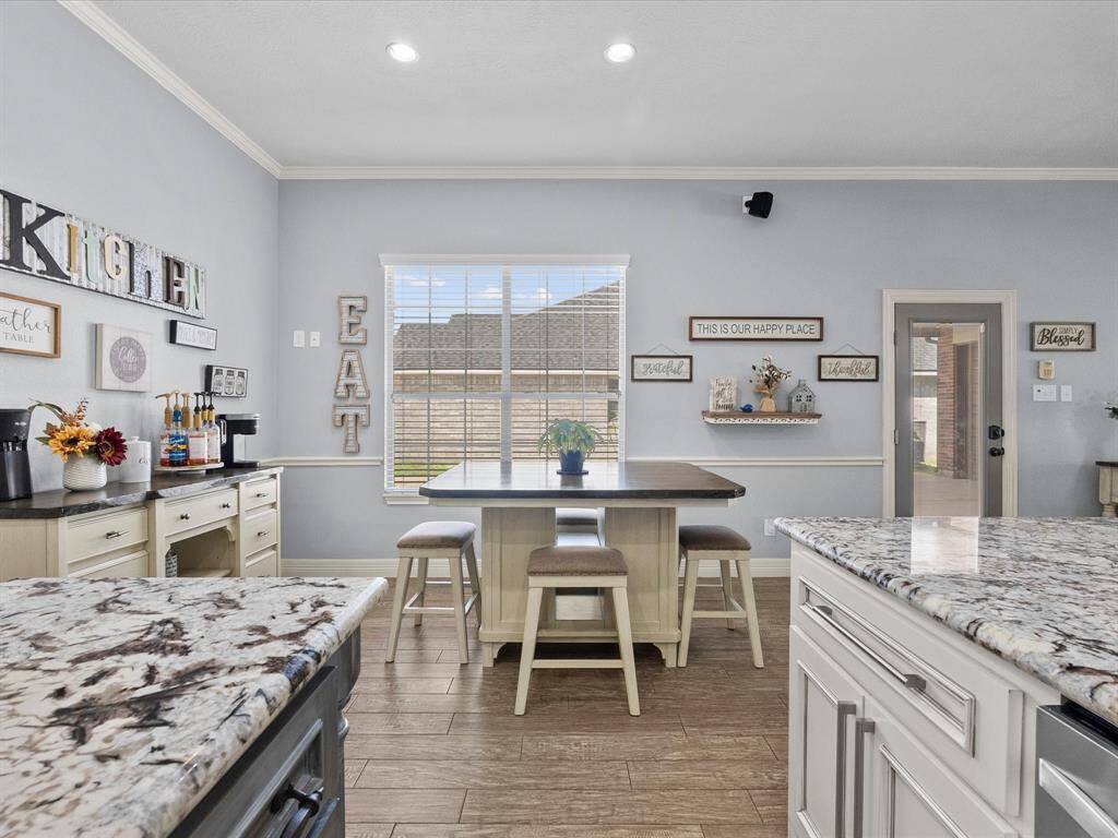 The dining area benefits from natural light and is in a convenient location.