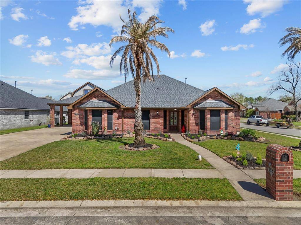 The landscaping is simple, manageable and clean.