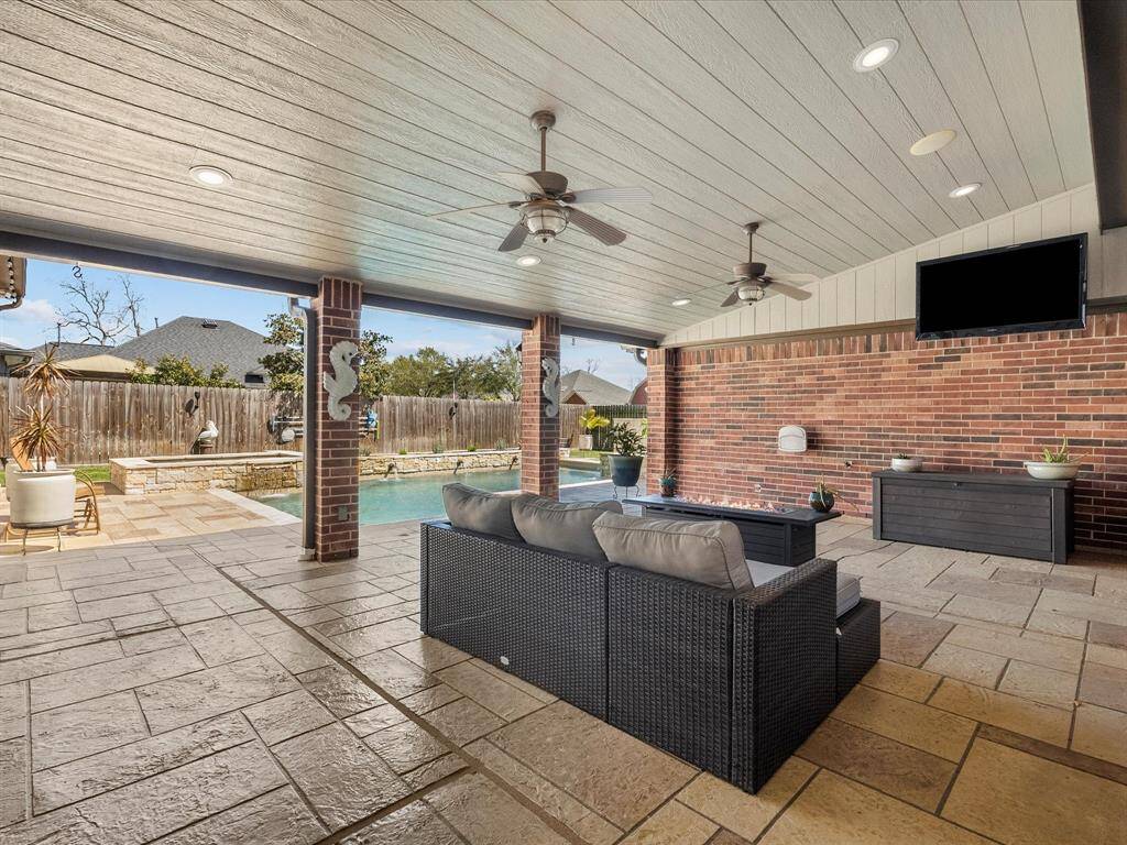 The covered patio is an ideal way to unwind outside and stay cool