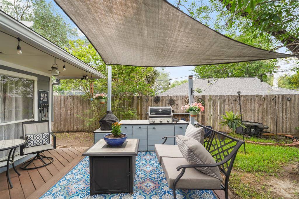 The Weber gas grill to remain with property.  The EGG smoker will go with the seller.  All patio furniture will remain