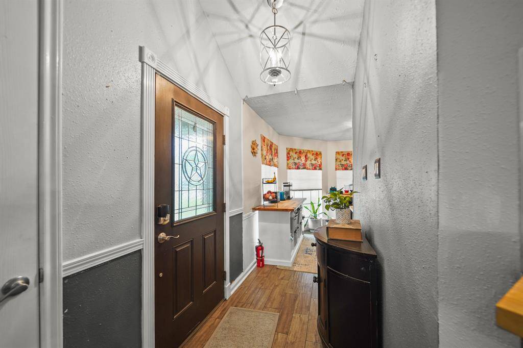 To your left, you'll find the customized kitchen.