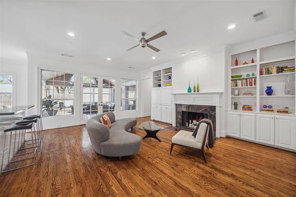 Large family room which opens to the kitchen