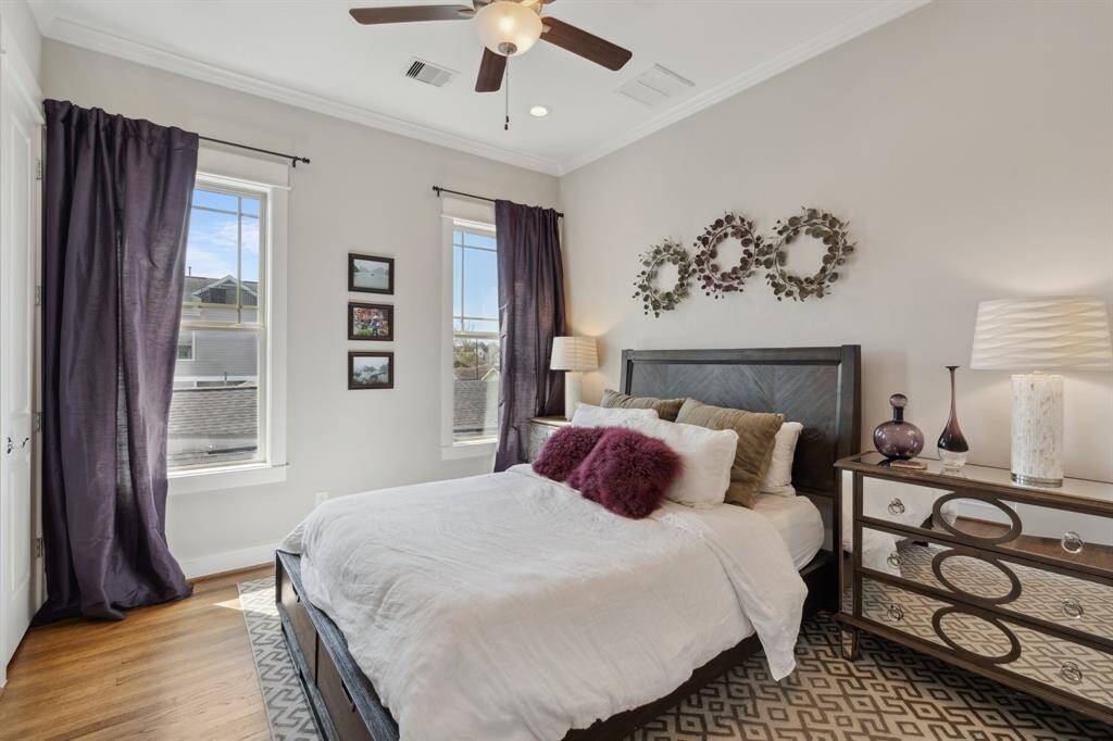 Guest room with large windows and natural light