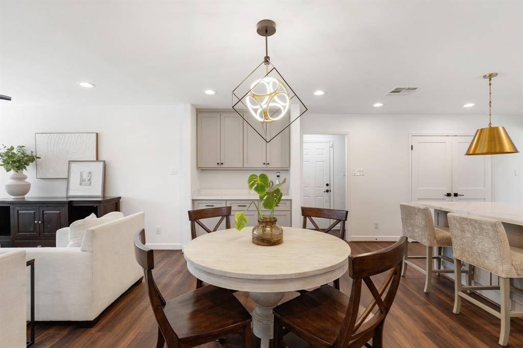 A dining room isn't complete without a custom bar area, perfect for entertaining.