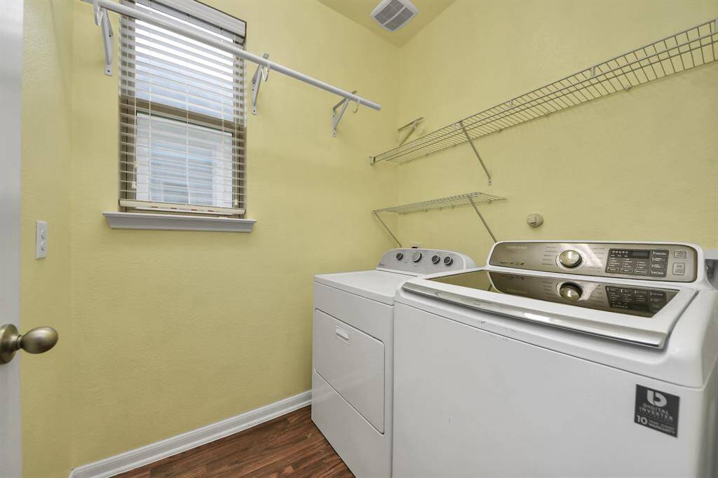 Laundry room inside of the home