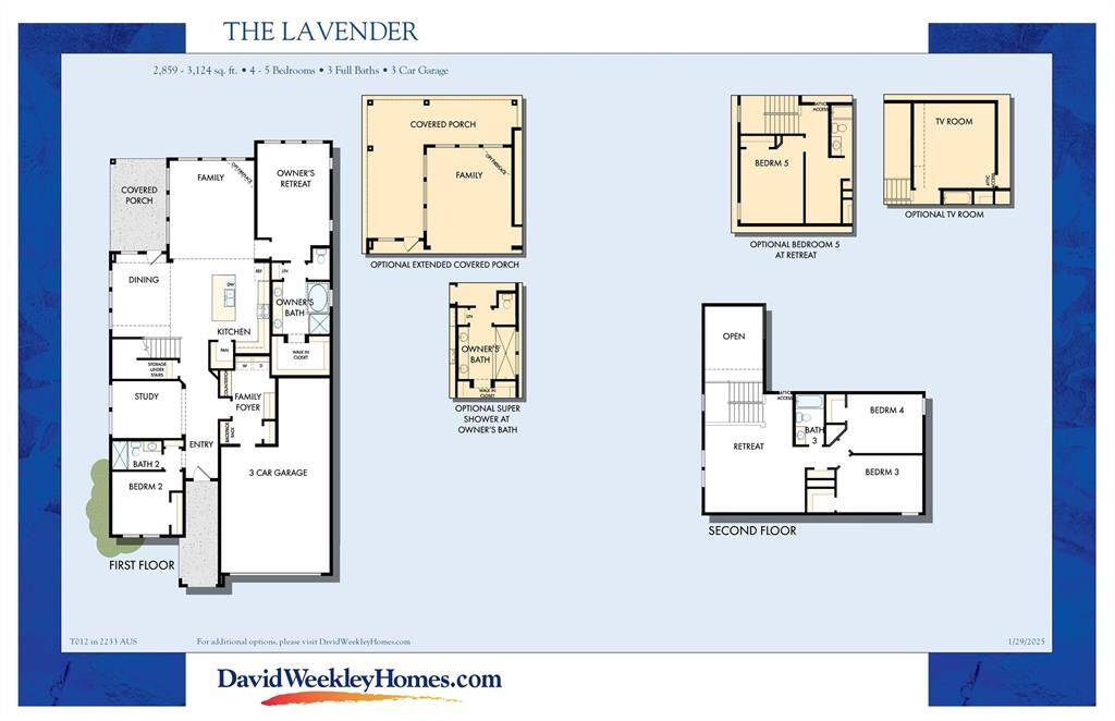 Lavendar floorplan with optional features
