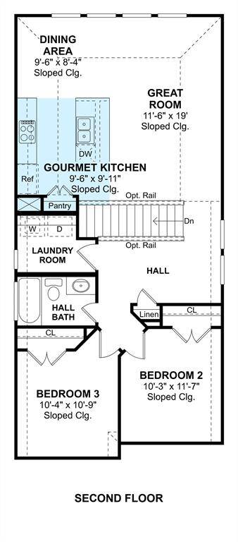 The Cleveland floor plan by K. Hovnanian Homes. 1st Floor shown. *Prices, plans, dimensions, features, specifications, materials, and availability of homes or communities are subject to change without notice or obligation.