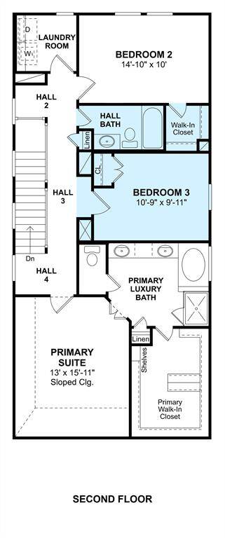 The Naples floor plan by K. Hovnanian Homes. 2nd Floor shown. *Prices, plans, dimensions, features, specifications, materials, and availability of homes or communities are subject to change without notice or obligation.