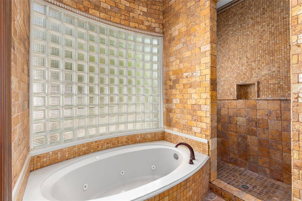 ...a garden tub and walk-in shower