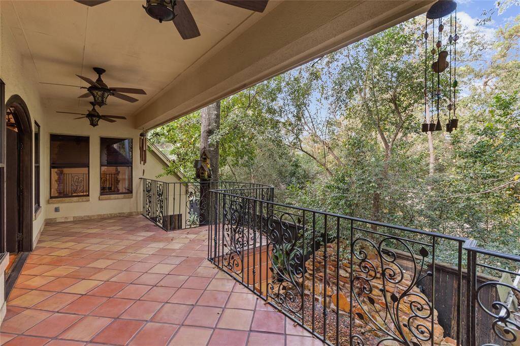 The wrought iron railing is continued here and throughout the home
