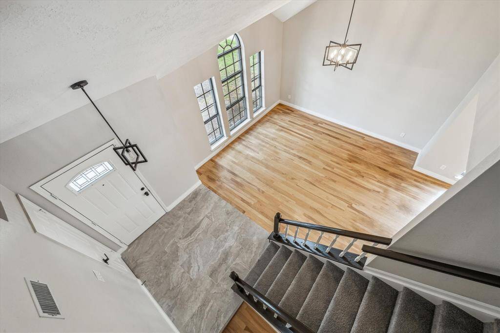 View from the top of the stairs.