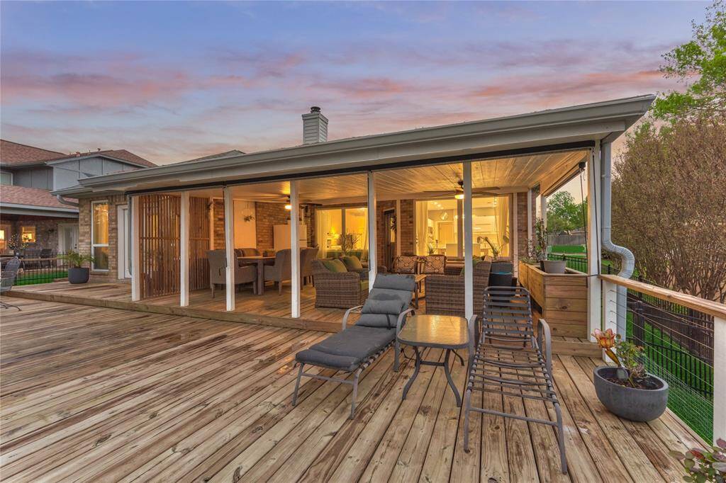 Extended deck area for catching some rays and plenty of space for playing cornhole or other outdoor games!