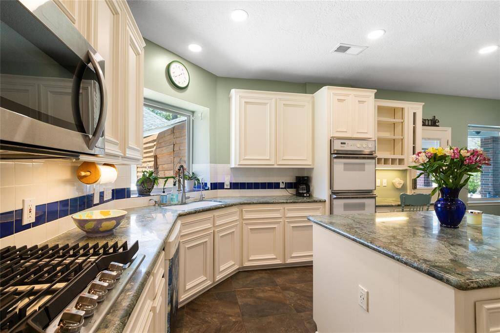 The home features double ovens.