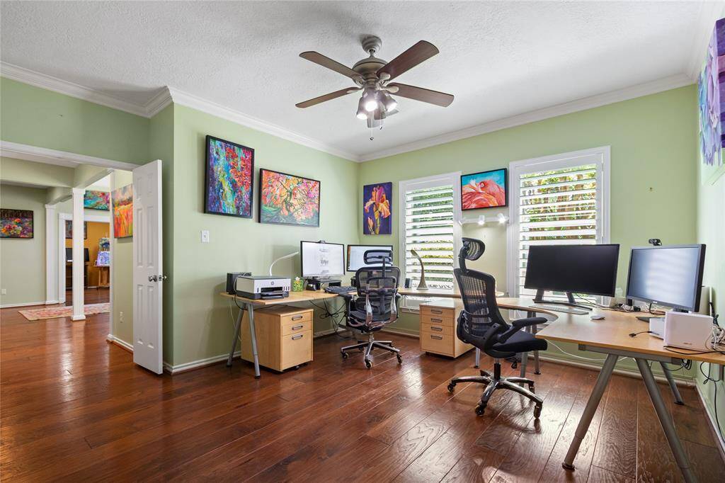 The bedroom is large.