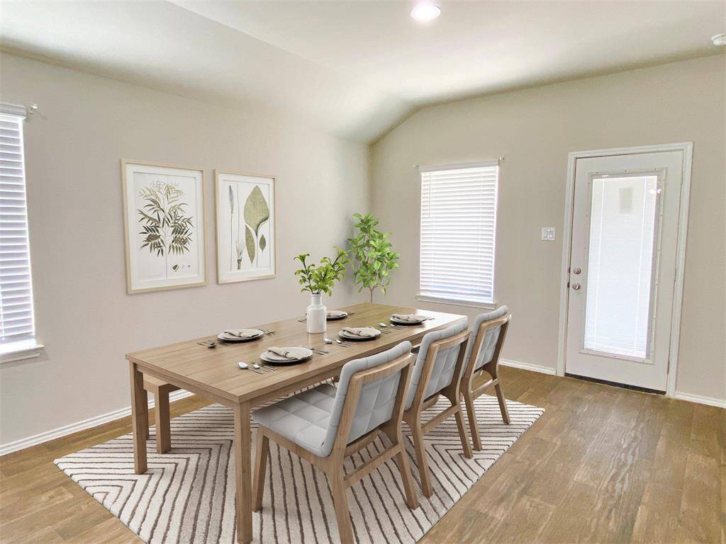 Dining, Breakfast Flex Space with natural light complimenting neutral walls and wood planked vinyl floors