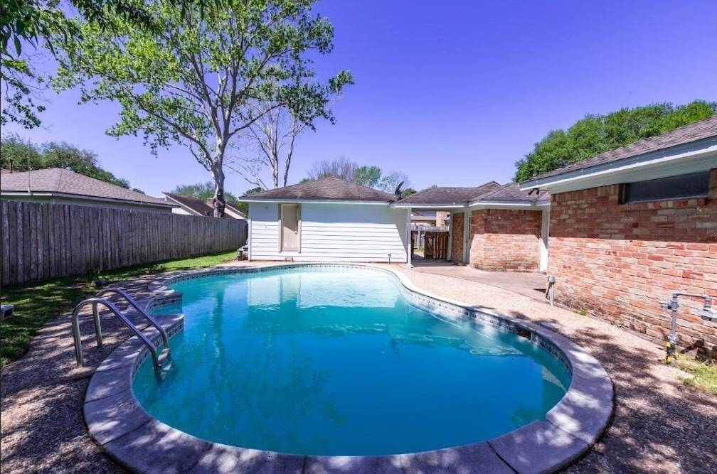 private pool with half bath built outside