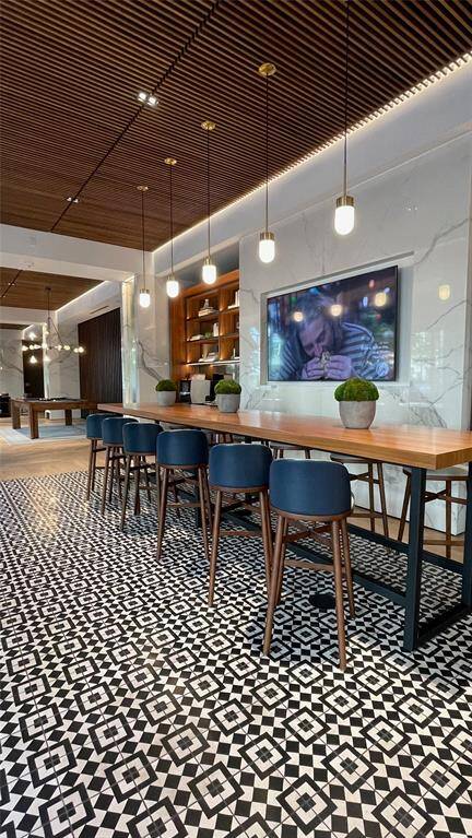 WFH space with coffee bar