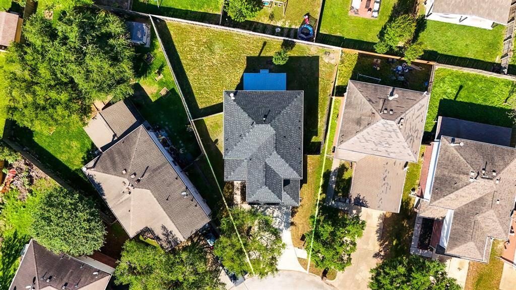 Aerial view of your new home! Look at that large lot!